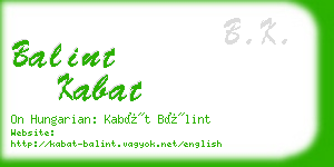 balint kabat business card